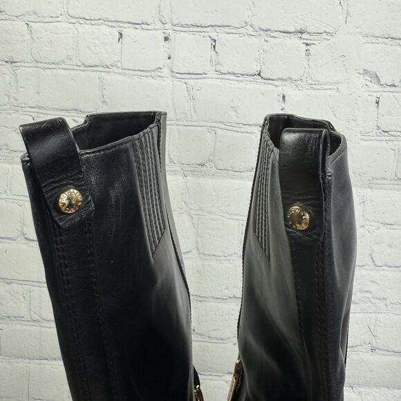 Michael Kors Riding Boots Women Size 11 Black Leather Preppy Heel Equestrian - Picture 7 of 15